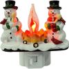 Plug-In Resin 3D Flameless Candle Night Light - Snowman Flameless Campfire Night Light, Perfect For Christmas Decoration And Bedroom Atmosphere