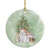 West Highland White Terrier Puppy Christmas Presents and Tree Ceramic Ornament Christmas Tree Hanging Decorations for Home Christmas Holiday, Party