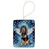 Black and Tan Coonhound My Angel Porcelain Ornament Christmas Tree Hanging Decorations for Home Christmas Holiday, Rectangle, Gift, Multicolor