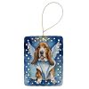 Basset Hound My Angel Porcelain Ornament Christmas Tree Hanging Decorations for Home Christmas Holiday, Rectangle, Gift, Multicolor