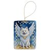 American Eskimo My Angel Porcelain Ornament Christmas Tree Hanging Decorations for Home Christmas Holiday, Rectangle, Gift, Multicolor