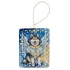 Alaskan Malamute My Angel Porcelain Ornament Christmas Tree Hanging Decorations for Home Christmas Holiday, Rectangle, Gift, Multicolor
