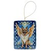 Belgian Tervuren My Angel Porcelain Ornament Christmas Tree Hanging Decorations for Home Christmas Holiday, Rectangle, Gift, Multicolor