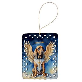 Bloodhound My Angel Porcelain Ornament Christmas Tree Hanging Decorations for Home Christmas Holiday, Rectangle, Gift, Multicolor
