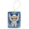 Bichon Frise My Angel Porcelain Ornament Christmas Tree Hanging Decorations for Home Christmas Holiday, Rectangle, Gift, Multicolor