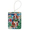 Welsh Springer Spaniel Christmas Porcelain Ornament Christmas Tree Hanging Decorations for Home Christmas Holiday, Rectangle, Gift, Multicolor