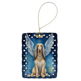 Afghan Hound My Angel Porcelain Ornament Christmas Tree Hanging Decorations for Home Christmas Holiday, Rectangle, Gift, Multicolor