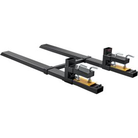 VEVOR Pallet Forks, 4000 lbs Clamp on Pallet Forks, 60" Total Length Heavy Duty Pallet Forks with Adjustable Stabilizer Bar