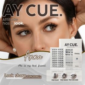 AYCUE #ANNA# Self-adhesive Lash Clusters C Curl 10-14mm 60 Clusters Glue-free Eyelashes Extensions for Natural Look Easy Application Lightweight & Reu