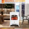 Fireplace Stove, Electric Fireplace Heater with Realistic LED Flames and Logs, 725W/1450W, White