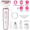 4 In 1 Electric Razor for Women Painless Grooming Kit Rechargeable Eyebrow Nose Hair Pubic Hair Bikini Trimmer Face Shaver