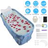 Portable Collapsible Bathtub Freestanding Soaking Shower¡th Tub Foldable Shower Stall Tub 330LBS Max Load with Inflatable Backrest and Water Seatô