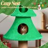 59in Large Tall Christmas Tree Cat Tower with 2 Cat Condos & Scratching Post