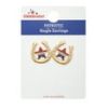 Way To Celebrate Americana Horseshoe Star Earrings, Silvertone Metal, 1 Pair