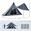 Teepee Camping Tent Easy Set-Up with Porch Blue for 2-3 Person Outdoor Hiking