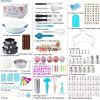 Cake decorating kit, 655 pieces of decorations, including 3 springform pan covers, icing nozzle, rotating pan cake cover, piping bag, stand
