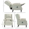 HOMCOM Vibrating Massage Recliner Chair with Heat, Beige Wingback Push Back Chair, Ultimate Living Room Comfort