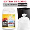 130 Bags 13 Gallon Expandable Heavy-Duty Plastic Multipurpose Disposable Garbage Bags-Super Strong, Leak-Resistant, And Odor-Proof For Bedroom