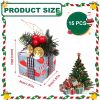 15 Pcs Christmas Tree Mini Gift Boxes Christmas Tree Hanging Decorations with Bells Christmas Indoor and Outdoor Ornaments Festive Decoration