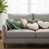 SOGA 6PC 42x32cm Heart-Shaped Plush and Woven Pillow Cover Set â€“ Decorative Cushions for Home, Sofa, and Bedroom