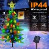 Christmas Tree Lights Solar Powered 2 Pack - 37.4in 100 LEDs 8 Modes, IP44 Waterproof Holiday Decor & Perfect Gift