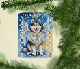 Alaskan Malamute My Angel Porcelain Ornament Christmas Tree Hanging Decorations for Home Christmas Holiday, Rectangle, Gift, Multicolor