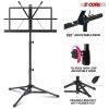 5 Core Music Stand Adjustable Desktop Book Stands Portable Sheet Holder All Metal Foldable Bookstand - MUS FLD BLK