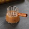 1 Pcs 180ml Mini Coffee Cup, Glass Milk Cup, Italian Coffee Cup With Wooden Handle, Coffee Measuring Cup