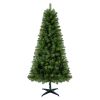 6FT Unlit Artificial Christmas Tree with 490 Tips, PVC Full Branches, Classic Green Holiday Tree with 4-Leg Plastic Stand for Indoor Home Decoration