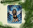 Black and Tan Coonhound My Angel Porcelain Ornament Christmas Tree Hanging Decorations for Home Christmas Holiday, Rectangle, Gift, Multicolor