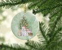 West Highland White Terrier Puppy Christmas Presents and Tree Ceramic Ornament Christmas Tree Hanging Decorations for Home Christmas Holiday, Party