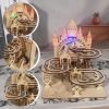 Electric Marble Run Mechanical Building Model Kit 3D Wooden Puzzle  track with lights Brain Teaser Puzzle DIY handmade Christmas Gift