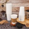 100 Pack 12oz Disposable Paper Coffee Cups with Lids & Sleeves, To Go Hot Coffee Cups for Tea Cocoa Chocolate Juice