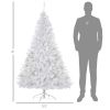 HOMCOM 6ft White Christmas Tree Pre Lit PVC with Metal Stand 250 Warm White LED 1000 Tips for Home Decoration
