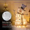 Christmas Snowman Decoration LED Light Collapsible Battery Operated Lighted Snowman Indoor Outdoor Garden Light with Removable Hands Scarf (Not Includ