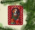 American Foxhound Dog Holiday Christmas Porcelain Ornament Christmas Tree Hanging Decorations for Home Christmas Holiday, Rectangle, Gift, Multicolor
