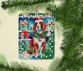 Welsh Springer Spaniel Christmas Porcelain Ornament Christmas Tree Hanging Decorations for Home Christmas Holiday, Rectangle, Gift, Multicolor