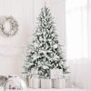7FT Unlit Christmas Tree, Hinged Artificial Trees 1514 Premium PVC Branches