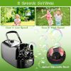 Bubble Maker Automatic Bubble Blower Portable Bubble Blowing Machine with 2 Speeds Handle 3000-4000 Bubbles Per Minute Plug-In Battery Powered