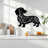"Black Iron Dachshund Dog Metal Wall Art – Modern Home & Outdoor Decor for Living Room, Bedroom, Bathroom, Garden, Patio | Waterproof