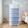 Multi Layer Plastic Storage Cabinet with Drawers Easy Assembly Durable PP Material 2300g Per Layer 14.17 Inch Narrow Space Saving Modern Gradient Colo