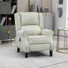 HOMCOM Vibrating Massage Recliner Chair with Heat, Beige Wingback Push Back Chair, Ultimate Living Room Comfort