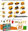 Christmas Advent Calendar , Christmas Countdown Calendar for Kids, 24PCS Cartoon Engineering Vehicle Playset