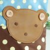 [Bear-Skyblue] Blancho Applique Kids Fabric Art Mini Shopper Bag/Tote Bag-Small Size (9.4*2.7*7.8)