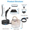 2500W Handheld High Temperature and Pressure Steamer Cleaner with 1400ML Tank 9 Accessories 6 Steam Levels for Dirt Grease Grout Tile Floor Couch Car