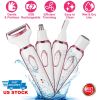 4 In 1 Electric Razor for Women Painless Grooming Kit Rechargeable Eyebrow Nose Hair Pubic Hair Bikini Trimmer Face Shaver