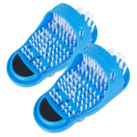 2Pcs Foot Scrubber Brush Cleaner Dead Skin Remover Foot Spa Slipper Foot Massager Bristle Slipper with Suction Cup