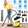 1800W Steam Cleaning Machine with Wheels High Temperature and Pressure Steamer Cleaner with 2L Water Tank Stepless Steam Control 15 Accessories