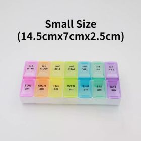 New Weekly Portable Travel Pill Cases Box 7 Days Organizer 14 Grids Pills Container Storage Tablets Vitamins Medicine Fish Oils (Color: NO.7)