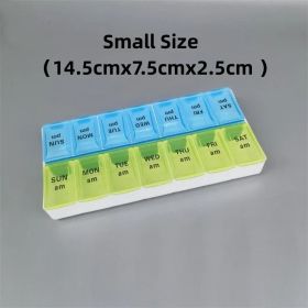 New Weekly Portable Travel Pill Cases Box 7 Days Organizer 14 Grids Pills Container Storage Tablets Vitamins Medicine Fish Oils (Color: NO.18)